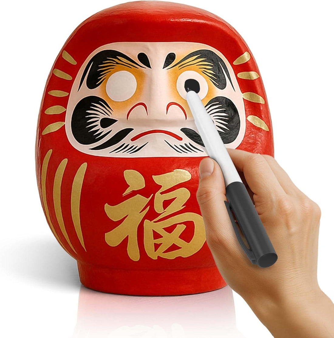 Daruma Doll – Red 9cm Traditional Japanese Good Luck Charm (Made in Japan)