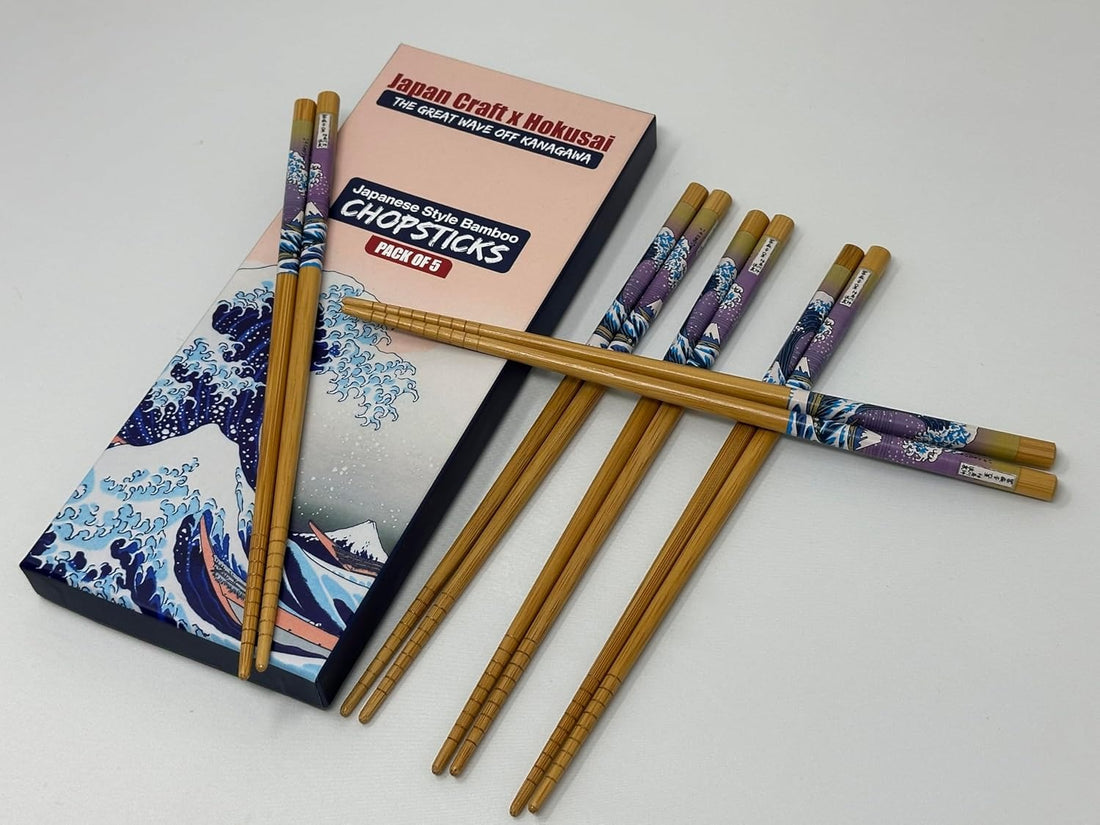 Hokusai Great Wave Bamboo Chopsticks – Set of 5 Pairs